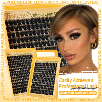 260D Thick Lash Clusters 10-14mm Short Volume D Curly Wispy Individual Lashes 224pcs Mink False Eyelashes Soft DIY Lash Extension for Beginners by TMIELYBS