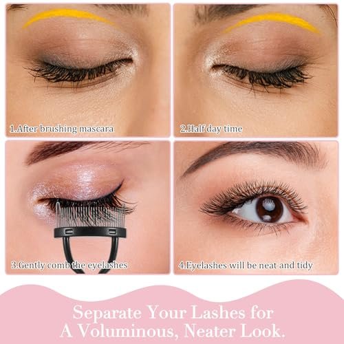 Elegaperma 4-Piece Mascara Shield & Eyelash Separator Tool Set – Reusable Mascara Guard Applicator with Eyelash Comb for Natural Eye Makeup - görsel 12