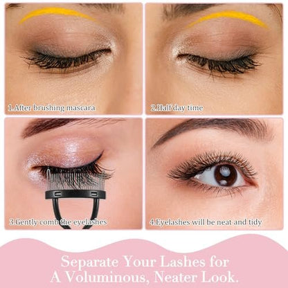 Elegaperma 4-Piece Mascara Shield & Eyelash Separator Tool Set – Reusable Mascara Guard Applicator with Eyelash Comb for Natural Eye Makeup