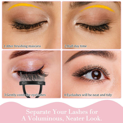 Elegaperma 4-Piece Mascara Shield & Eyelash Separator Tool Set – Reusable Mascara Guard Applicator with Eyelash Comb for Natural Eye Makeup