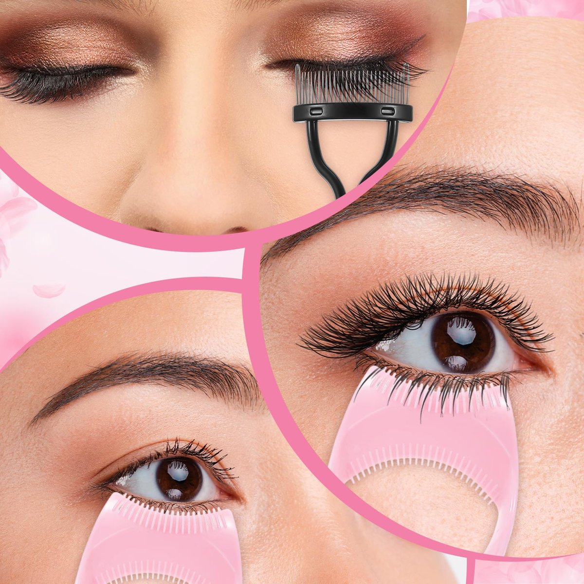 Elegaperma 4-Piece Mascara Shield & Eyelash Separator Tool Set – Reusable Mascara Guard Applicator with Eyelash Comb for Natural Eye Makeup - görsel 3