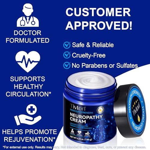 AUIWQWFI Neuropathy Nerve Care Cream - Fast-Acting Natural Relief for Tingling & Burning in Feet, Hands, Legs & Toes, Non-Greasy Cooling Comfort, 4.23 oz Avelisse