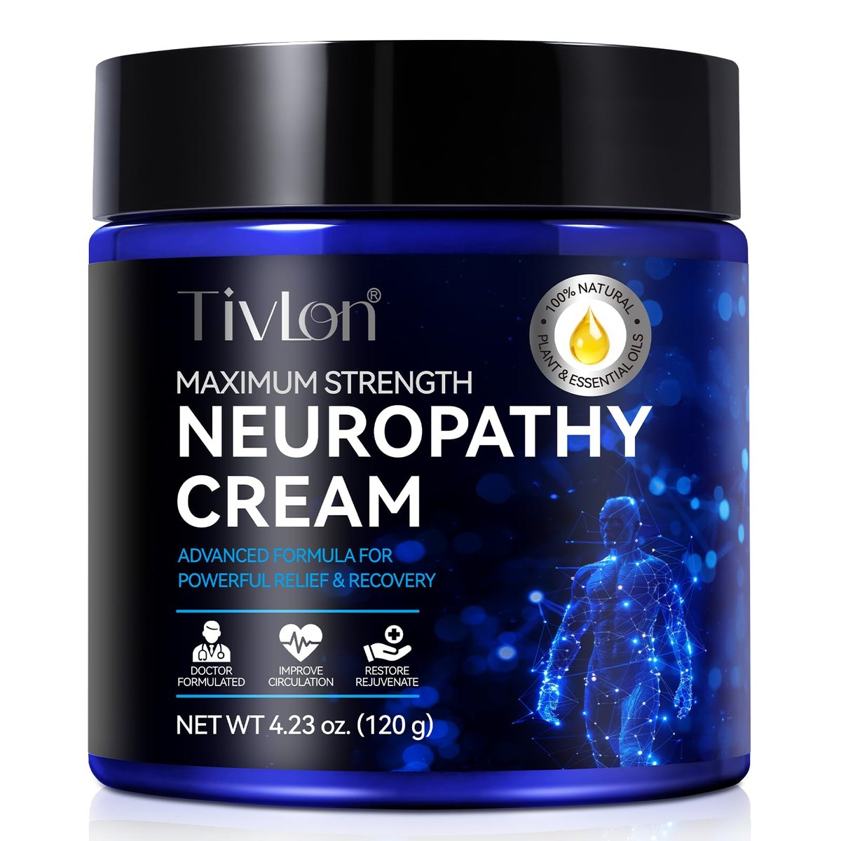 AUIWQWFI Neuropathy Nerve Care Cream - Fast-Acting Natural Relief for Tingling & Burning in Feet, Hands, Legs & Toes, Non-Greasy Cooling Comfort, 4.23 oz Avelisse