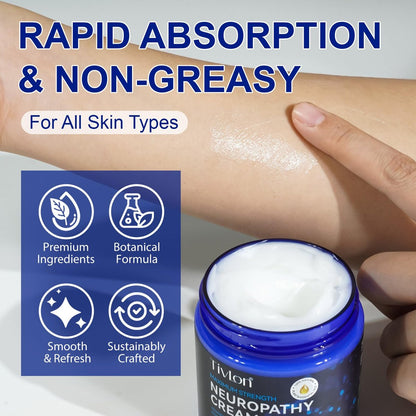 AUIWQWFI Neuropathy Nerve Care Cream - Fast-Acting Natural Relief for Tingling & Burning in Feet, Hands, Legs & Toes, Non-Greasy Cooling Comfort, 4.23 oz Avelisse