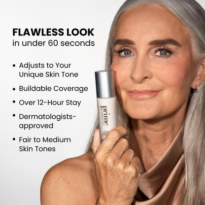 Prime Prometics Color Changing Foundation for Mature Women – Adaptive Skin Tone Match, Buildable Coverage, 12-Hour Wear, Dewy Finish Avelisse