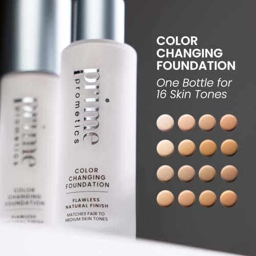 Prime Prometics Color Changing Foundation for Mature Women – Adaptive Skin Tone Match, Buildable Coverage, 12-Hour Wear, Dewy Finish Avelisse