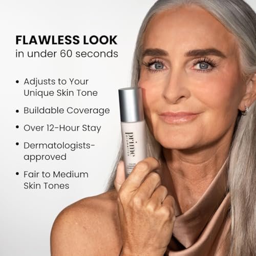 Prime Prometics Color Changing Foundation for Mature Women – Adaptive Skin Tone Match, Buildable Coverage, 12-Hour Wear, Dewy Finish Avelisse
