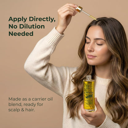 Beyond Meadows Organic Rosemary Oil for Hair Growth – Infused with Biotin, Castor Oil & Peppermint for Healthier Hair & Stronger Roots, Split Ends & Dry Scalp Treatment - with Dropper (3.38 fl oz) Avelisse