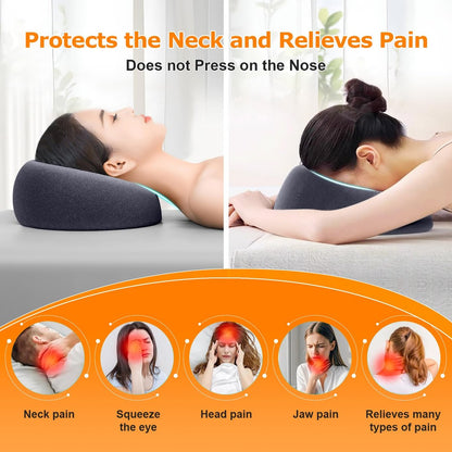 Goldencivetcat Face Down Pillow for Massage Table - Memory Foam Massage Headrest for Stomach Sleeping, BBL Pillow After Surgery, Post-Eye Surgery Recovery, Tanning Pillow with Removable Cover (Grey) Avelisse