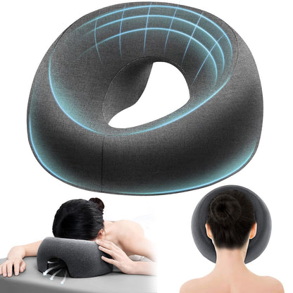 Goldencivetcat Face Down Pillow for Massage Table - Memory Foam Massage Headrest for Stomach Sleeping, BBL Pillow After Surgery, Post-Eye Surgery Recovery, Tanning Pillow with Removable Cover (Grey) Avelisse