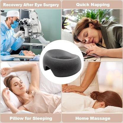 Goldencivetcat Face Down Pillow for Massage Table - Memory Foam Massage Headrest for Stomach Sleeping, BBL Pillow After Surgery, Post-Eye Surgery Recovery, Tanning Pillow with Removable Cover (Grey) Avelisse