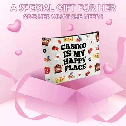 Casino Lover Makeup Bag - Slot Machine Themed Cosmetic Pouch for Gambling Enthusiasts, Gift for Women, Grandma, Friend