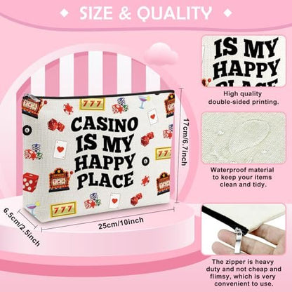 Casino Lover Makeup Bag - Slot Machine Themed Cosmetic Pouch for Gambling Enthusiasts, Gift for Women, Grandma, Friend