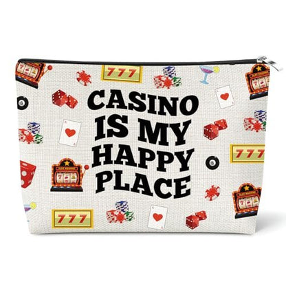 Casino Lover Makeup Bag - Slot Machine Themed Cosmetic Pouch for Gambling Enthusiasts, Gift for Women, Grandma, Friend