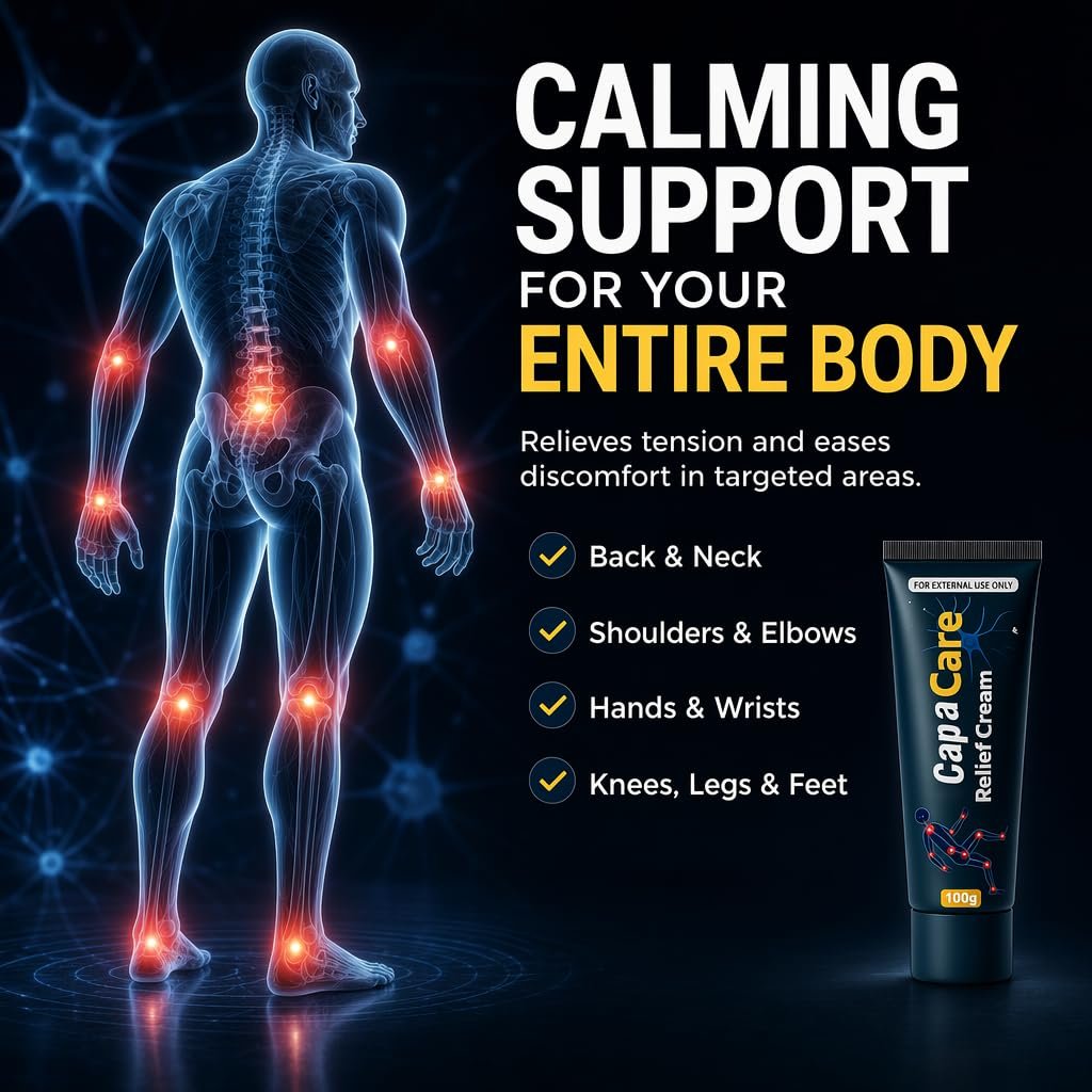 Capacare Neuropathy Relief Cream - Original Neurosoothe Formula with Capsaicin, Arnica, Menthol, MSM & Glucosamine for Feet, Hands, Legs, Muscles, Joints & Waist - 100g Avelisse