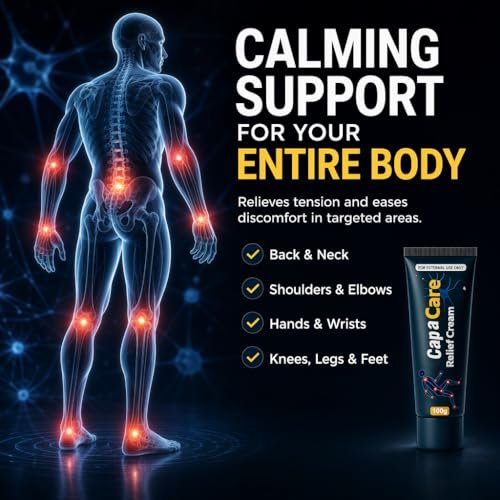 Capacare Neuropathy Relief Cream - Original Neurosoothe Formula with Capsaicin, Arnica, Menthol, MSM & Glucosamine for Feet, Hands, Legs, Muscles, Joints & Waist - 100g Avelisse