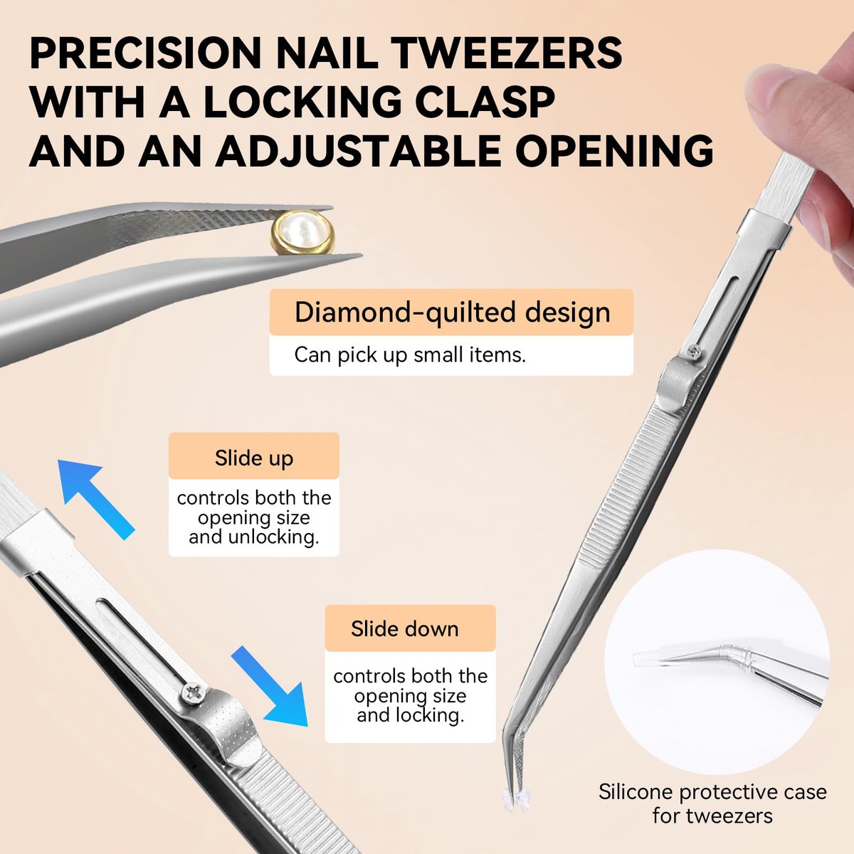 ESUOHYM 9 PCS Rhinestone Picker Tool Set - Wax Pencil Applicator, Gem Picker Tweezer & Tray for Nail Art DIY Design (Pink) - görsel 9