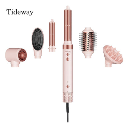 Tideway Prowaver 6-in-1 Hot Air Styler Wrap - Dual Voltage Ionic Professional Hair Dryer Brush with Auto Wrap Curlers & Volumizing Brush for Fast Drying & Frizz Free Hair for Women Avelisse
