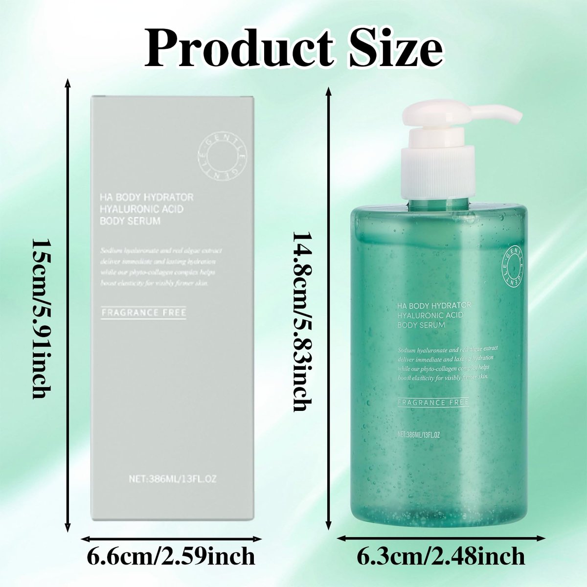 ONRSV Body Hydrator Hyaluronic Acid Body Serum for Dry Skin, Long-Lasting Moisturizing Body Lotion with Red Algae Extract, Rich Yet Non-Greasy for Men & Women, 13 Fl Oz Avelisse