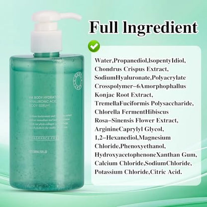 ONRSV Body Hydrator Hyaluronic Acid Body Serum for Dry Skin, Long-Lasting Moisturizing Body Lotion with Red Algae Extract, Rich Yet Non-Greasy for Men & Women, 13 Fl Oz Avelisse