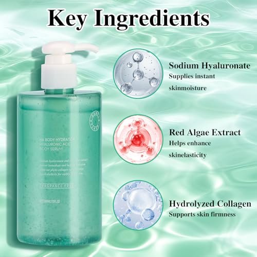 ONRSV Body Hydrator Hyaluronic Acid Body Serum for Dry Skin, Long-Lasting Moisturizing Body Lotion with Red Algae Extract, Rich Yet Non-Greasy for Men & Women, 13 Fl Oz Avelisse