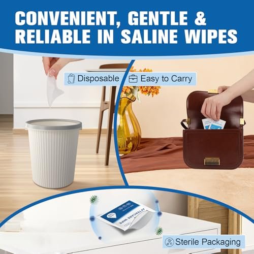 2-in-1 Piercing Aftercare Spray & Wipes Kit: Non-Greasy Saline Solution for Keloid Bump Removal, Piercing Bump Treatment, Ear Nose Lip Belly Cleaner (3.38oz + 100ct) - görsel 10