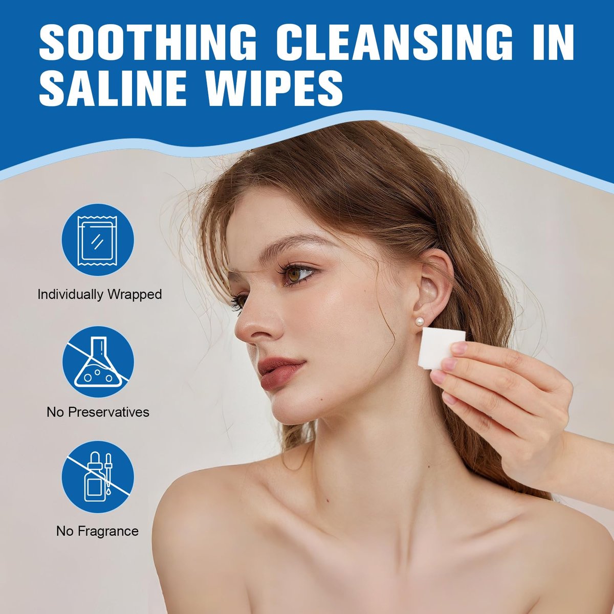 2-in-1 Piercing Aftercare Spray & Wipes Kit: Non-Greasy Saline Solution for Keloid Bump Removal, Piercing Bump Treatment, Ear Nose Lip Belly Cleaner (3.38oz + 100ct) - görsel 7