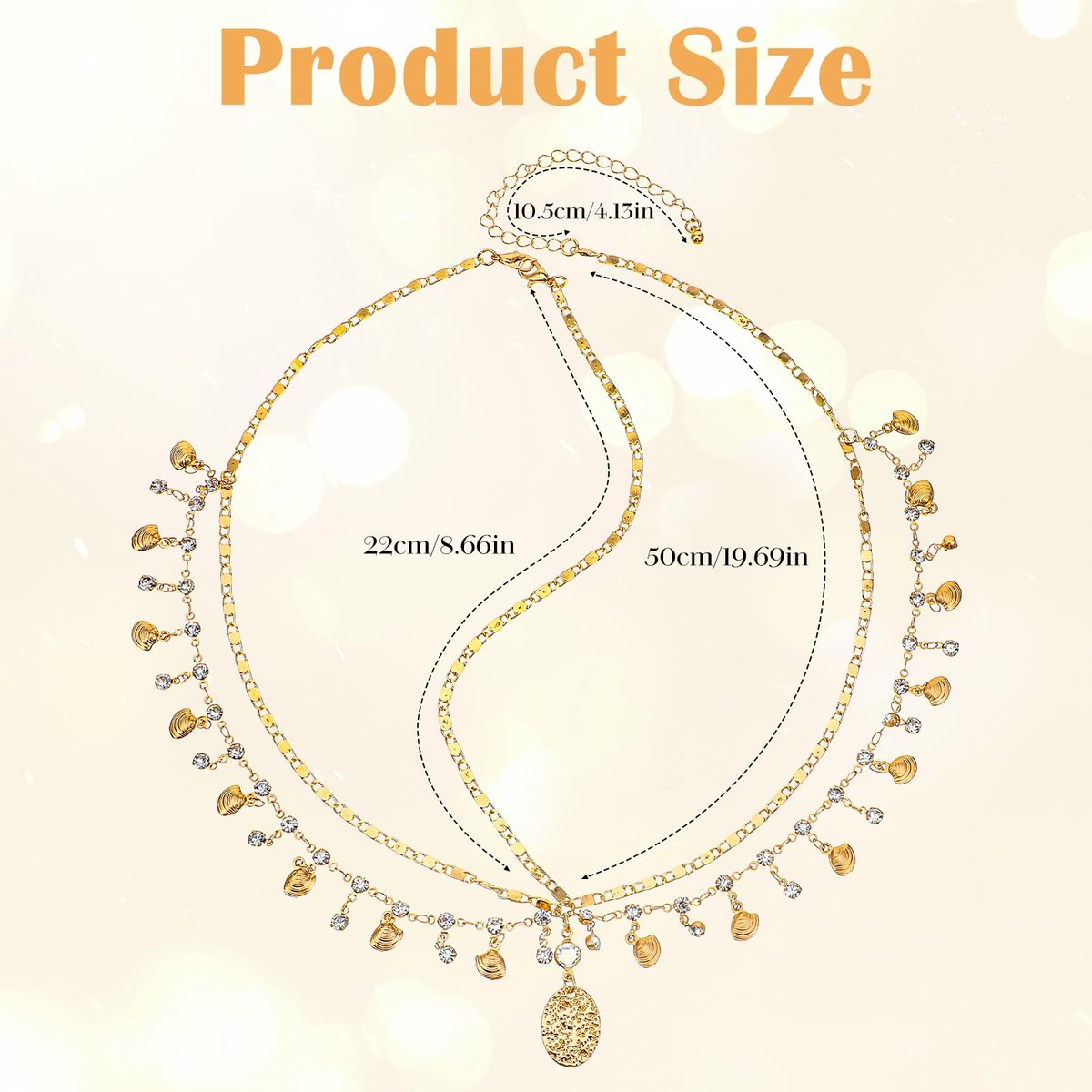 Nogeqi Gold Head Chain Shells Rhinestone Egyptian Headpiece Gold Genie Head Jewelry for Women Girls Goddess, Boho Headpiece Egyptian Hair Accessories for Festival Prom Wedding - görsel 7
