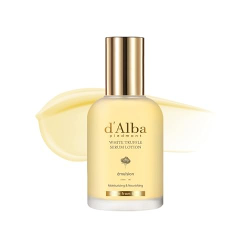 d'alba Piedmont White Truffle Moisturizing Serum Lotion – Lightweight Deep Hydration Face Moisturizer for Glass Skin (3.38 fl oz) Avelisse