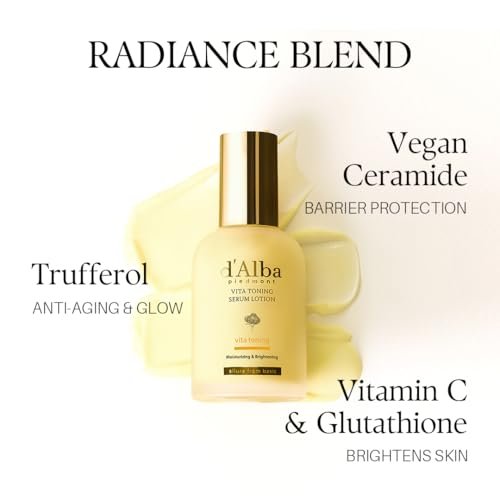 d'alba Piedmont White Truffle Moisturizing Serum Lotion – Lightweight Deep Hydration Face Moisturizer for Glass Skin (3.38 fl oz) Avelisse