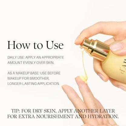 d'alba Piedmont White Truffle Moisturizing Serum Lotion – Lightweight Deep Hydration Face Moisturizer for Glass Skin (3.38 fl oz) Avelisse