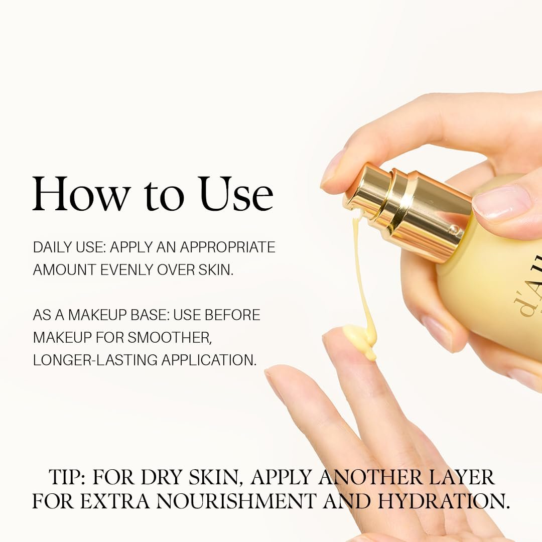 d'alba Piedmont White Truffle Moisturizing Serum Lotion – Lightweight Deep Hydration Face Moisturizer for Glass Skin (3.38 fl oz) Avelisse