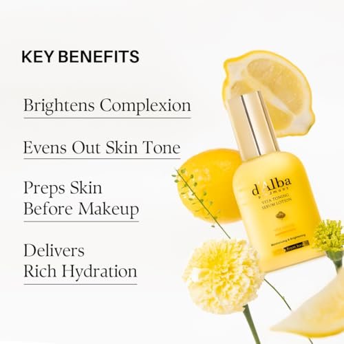d'alba Piedmont White Truffle Moisturizing Serum Lotion – Lightweight Deep Hydration Face Moisturizer for Glass Skin (3.38 fl oz) Avelisse