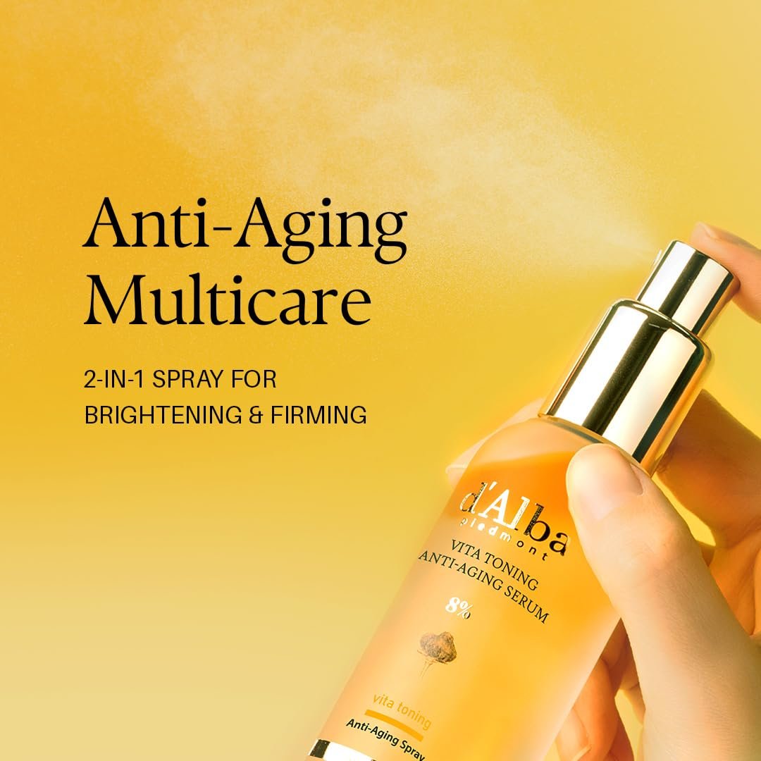 d'alba Piedmont Vita Toning Anti-Aging 8% Spray Serum - Hydrating & Firming Face Mist with White Truffle (70 ml) - görsel 5