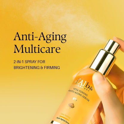 d'alba Piedmont Vita Toning Anti-Aging 8% Spray Serum - Hydrating & Firming Face Mist with White Truffle (70 ml)