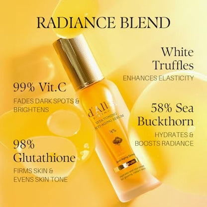 d'alba Piedmont Vita Toning Anti-Aging 8% Spray Serum - Hydrating & Firming Face Mist with White Truffle (70 ml)