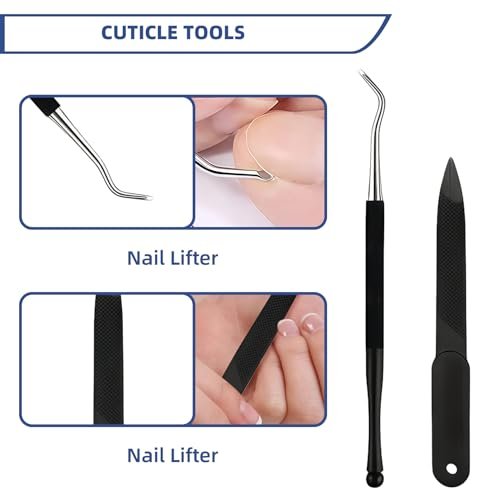 CllyCnny Toenail Clippers for Seniors – Heavy Duty Wide Opening Nail Cutter for Thick Toenails, 5-Piece Set with Long Handle & Slanted Blade Avelisse