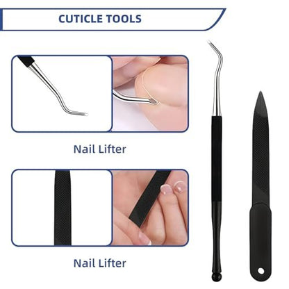 CllyCnny Toenail Clippers for Seniors – Heavy Duty Wide Opening Nail Cutter for Thick Toenails, 5-Piece Set with Long Handle & Slanted Blade Avelisse