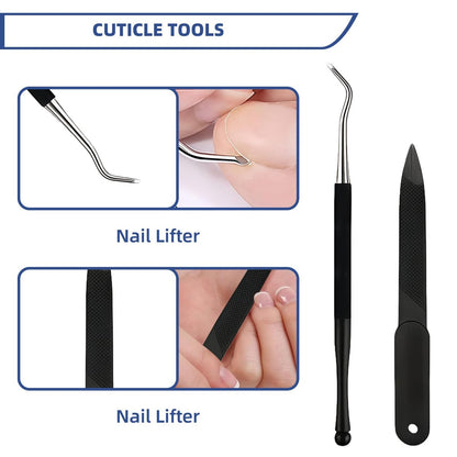 CllyCnny Toenail Clippers for Seniors – Heavy Duty Wide Opening Nail Cutter for Thick Toenails, 5-Piece Set with Long Handle & Slanted Blade Avelisse
