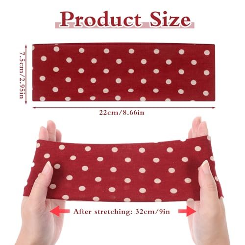 Molain 4 Pack Polka Dot Headband – Non-Slip Wide Elastic Headbands for Women, Yoga, Workout & Daily Fashion - görsel 12