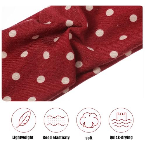 Molain 4 Pack Polka Dot Headband – Non-Slip Wide Elastic Headbands for Women, Yoga, Workout & Daily Fashion - görsel 10