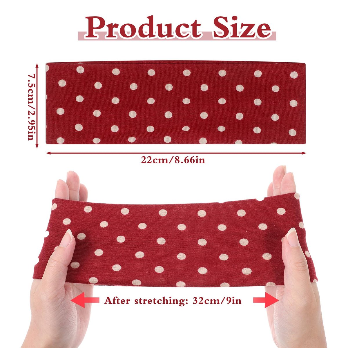 Molain 4 Pack Polka Dot Headband – Non-Slip Wide Elastic Headbands for Women, Yoga, Workout & Daily Fashion - görsel 11