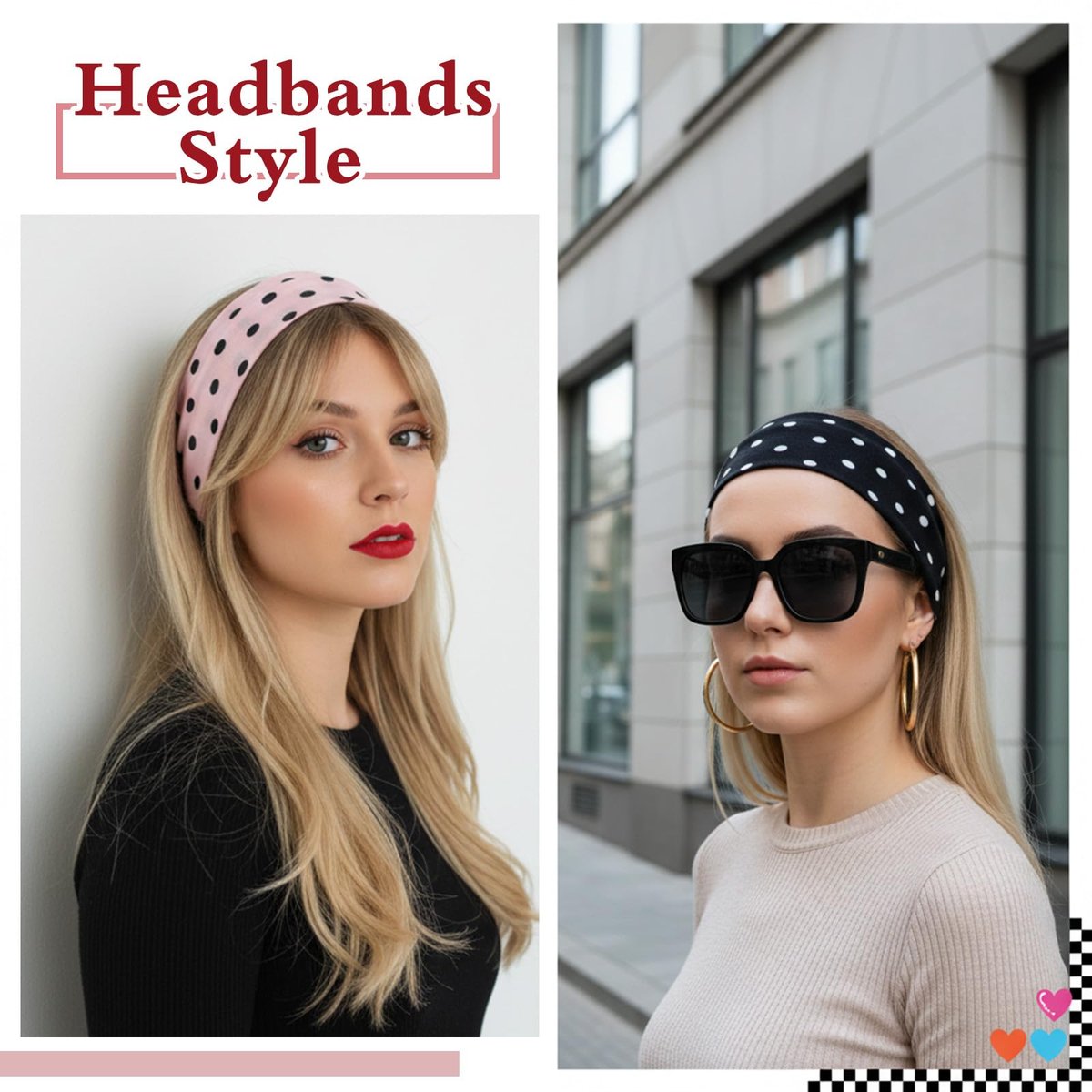 Molain 4 Pack Polka Dot Headband – Non-Slip Wide Elastic Headbands for Women, Yoga, Workout & Daily Fashion - görsel 3