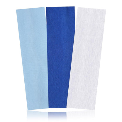 Mabor 3-Pack Non-Slip Headbands – Soft Elastic Stretchy Headbands for Women, Girls, Yoga, Workout, Sports – White & Blue Sweat Headbands