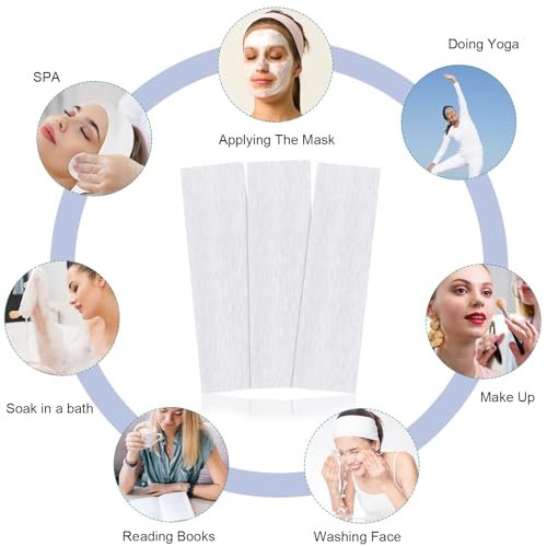 Mabor 3-Pack Non-Slip Headbands – Soft Elastic Stretchy Headbands for Women, Girls, Yoga, Workout, Sports – White & Blue Sweat Headbands - görsel 10