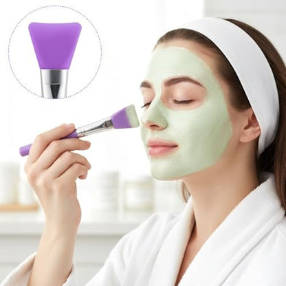14-Piece Silicone Brush Applicator Kit - Green & Purple Face Mask Brushes, Resin Epoxy Art Brushes, Cream Makeup Applicators