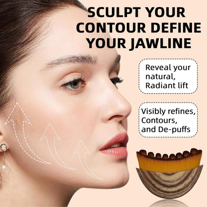 CACRTY Lymphatic Contour Face Brush – Facial Lymphatic Drainage Massager with Ultra-Soft Bristles, Ergonomic Design for Precise Skin Contact, Reduces Puffiness & Relieves Facial Tension Avelisse