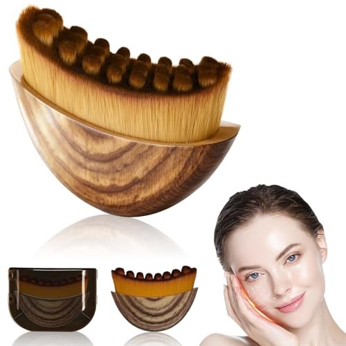 CACRTY Lymphatic Contour Face Brush – Facial Lymphatic Drainage Massager with Ultra-Soft Bristles, Ergonomic Design for Precise Skin Contact, Reduces Puffiness & Relieves Facial Tension Avelisse
