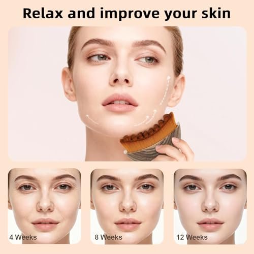 CACRTY Lymphatic Contour Face Brush – Facial Lymphatic Drainage Massager with Ultra-Soft Bristles, Ergonomic Design for Precise Skin Contact, Reduces Puffiness & Relieves Facial Tension Avelisse