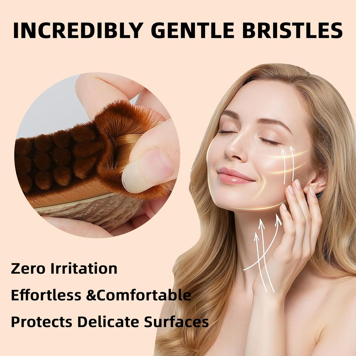 CACRTY Lymphatic Contour Face Brush – Facial Lymphatic Drainage Massager with Ultra-Soft Bristles, Ergonomic Design for Precise Skin Contact, Reduces Puffiness & Relieves Facial Tension Avelisse